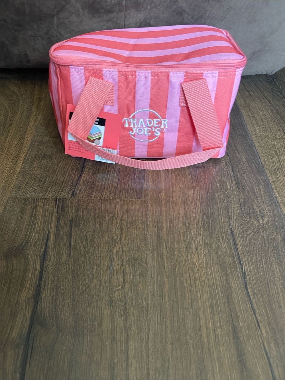 Trader Joe's Pink Stripe Insulated Lunch Bag